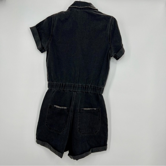 Show Me Your Mumu Cannon Romper Washed Black Jeans Denim Short Sleeve XS - Picture 5 of 9